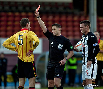 Aaron Muirhead sees red