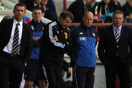 Dug out v Rangers Dug out v Rangers
