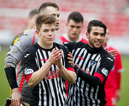 Alex Whittle and Faissal El Bakhtaoui celebrate three points Alex Whittle and Faissal El Bakhtaoui celebrate three points