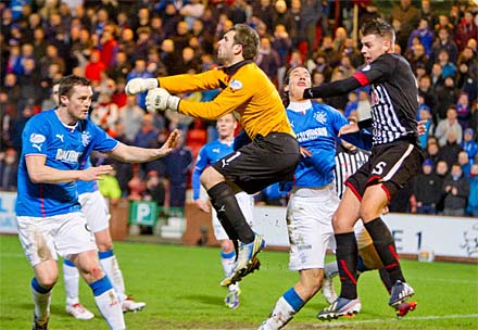 Kerr Young in the Rangers box Kerr Young in the Rangers box