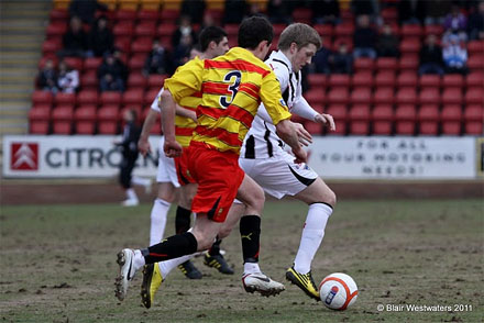 Paddy Boyle playing against Dunfermline Paddy Boyle playing against Dunfermline