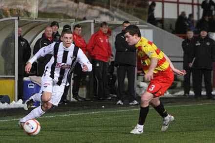 Paddy Boyle playing against Dunfermline Paddy Boyle playing against Dunfermline