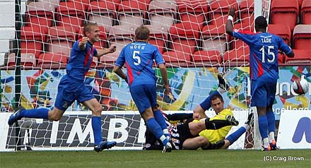 Caley Thistle score in 83rd minute Caley Thistle score in 83rd minute