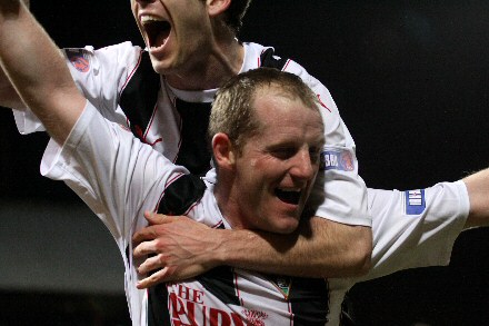 Alex Burke celebrates special goal Alex Burke celebrates special goal