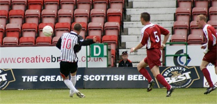 Andy Kirk opens the scoring v Arbroath Andy Kirk opens the scoring v Arbroath