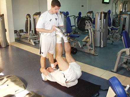 DAFC U20s in gym in Cyprus DAFC U20s in gym in Cyprus