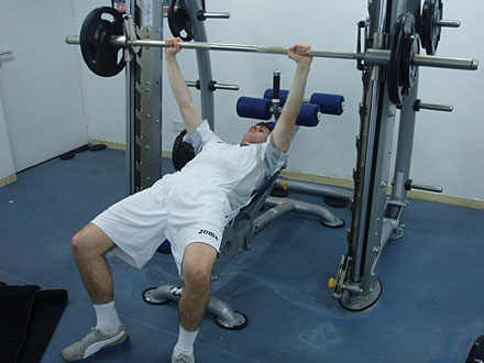 Andy Ritchie in gym Andy Ritchie in gym
